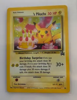Pokemon TCG Pikachu Birthday Holo Black Star Promo Card #24 LP - Image 1