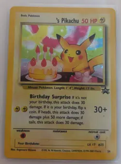 Pokemon TCG Pikachu Birthday Holo Black Star Promo Card #24 LP - Image 3