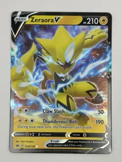 Zeraora V 053/159 Crown Zenith Holo Rare Full Art Pokemon Card NM - Image 1
