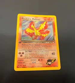 Rockets Moltres Holo Gym Heroes 12/132 1995 Pokemon Card - Image 1