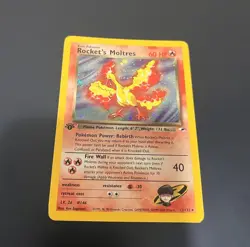Rockets Moltres Holo Gym Heroes 12/132 1995 Pokemon Card - Image 2