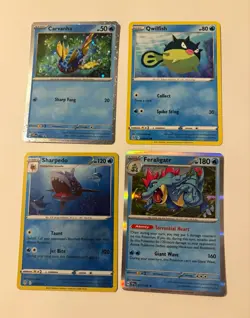 The Pokemon Company Pokemon TCG 2021 Water 4-Card Lot Holo Feraligatr Sharpedo - Image 1