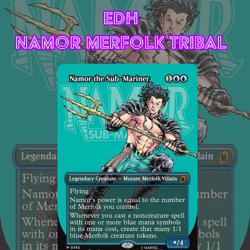 EDH - Namor Merfolk Tribal, MTG Commander Deck, Marvel, Bracket 2 - Image 1