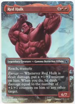 2026 MTG: Marvel Super Heroes RED HULK Borderless FOIL #U0329 art by Adi Granov - Image 1