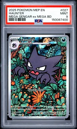 2025 HAUNTER POKEMON MEP EN-ME BLACK STAR PROMO #027 GENGAR EX MEGA BD PSA 9 - Image 1