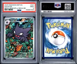 2025 HAUNTER POKEMON MEP EN-ME BLACK STAR PROMO #027 GENGAR EX MEGA BD PSA 9 - Image 3