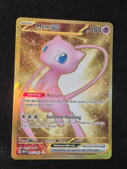 Pokemon Card Mew ex 205/165 151 NOT METAL English Gold Full Art MP 2023 - Image 3