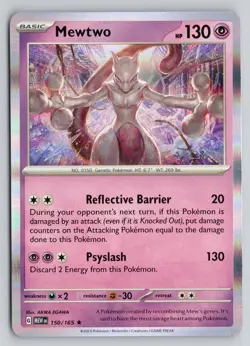 MEWTWO 150/165 RARE 151 POKEMON HOLO NM - Image 1