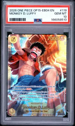 2026 One Piece Op15-119 English Kami's Island Monkey D. Luffy PSA 10 #119 - Image 1