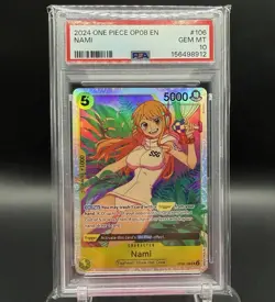 2024 One Piece OP08-106 Nami SR PSA 10 GEM MINT English Two Legends #106 - Image 1