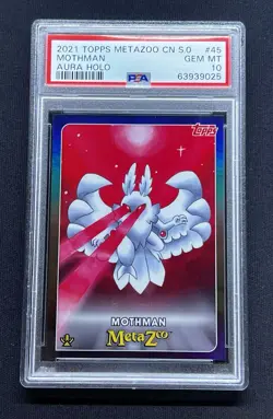 2021 Topps Metazoo Cryptid Nation Series 0 Mothman Aura Holo Foil PSA 10 Pop 31 - Image 1