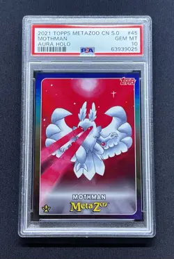 2021 Topps Metazoo Cryptid Nation Series 0 Mothman Aura Holo Foil PSA 10 Pop 31 - Image 2