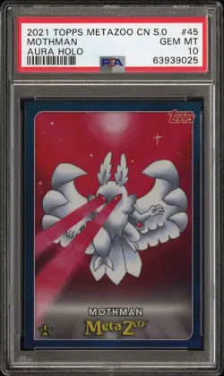 2021 Topps Metazoo Cryptid Nation Series 0 Mothman Aura Holo Foil PSA 10 Pop 31 - Image 4