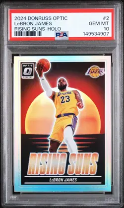 2024 PANINI DONRUSS OPTIC RISING SUNS HOLO LEBRON JAMES #2 PSA 10 - Image 1