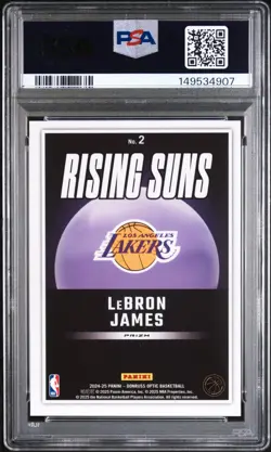 2024 PANINI DONRUSS OPTIC RISING SUNS HOLO LEBRON JAMES #2 PSA 10 - Image 2