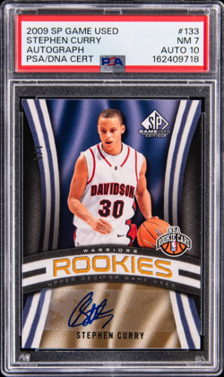 2009 SP Game Used Autograph #133 Stephen Curry /5 Rookie PSA 7/10 Auto - Image 1