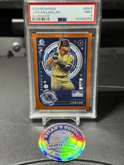 2024 Bowman Ai Jordan Lawlar #BAI-5 Orange Refractor /25 (RC) PSA 9 - Image 1