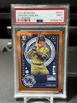 2024 Bowman Ai Jordan Lawlar #BAI-5 Orange Refractor /25 (RC) PSA 9 - Image 2
