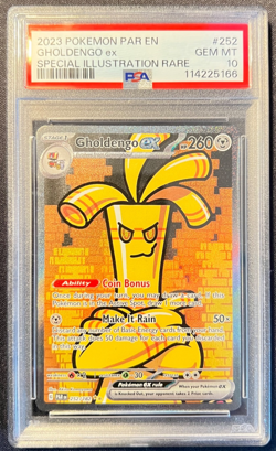 POKEMON 2024 SV Paradox Rift English Gholdengo ex 252/182 SIR PSA 10 GEM MINT - Image 1