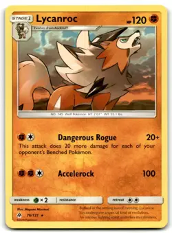 2018 Sun & Moon - Forbidden Light Pokemon TCG Card #76 Lycanroc - Image 1