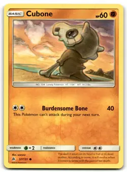 2018 Sun & Moon - Forbidden Light Pokemon TCG Card #57 Cubone - Image 1