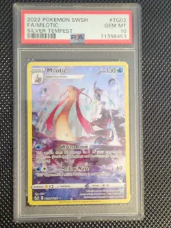 2022 Pokemon Milotic TG02 Full Art Holo Silver Tempest PSA 10 Graded Card - Image 1