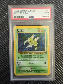 1999 Pokemon Jungle Scyther #10 Holo PSA 9 Graded Card - Image 1