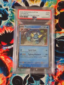 Pokemon Vaporeon #168 PSA 9 Prismatic Full Art Cosmo Holo Graded Card - Image 1