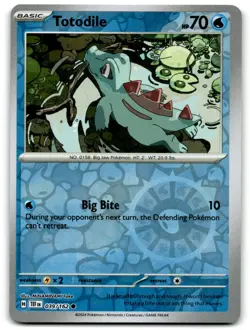 2024 Scarlet & Violet Temporal Forces Pokemon Trading Card #39 Totodile Reverse - Image 1