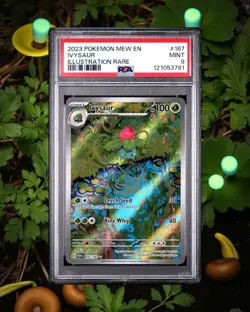 2023 Pokemon Mew EN 151 Ivysaur #167 Illustration Rare PSA 9 Graded Card - Image 1