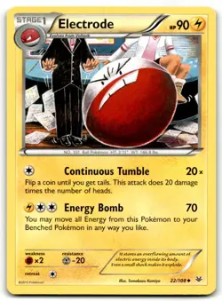 2015 XY - Roaring Skies Pokemon TCG Card #22 Electrode - Image 1