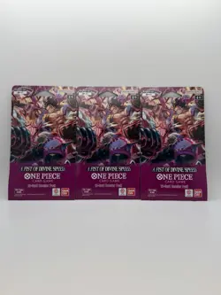 One Piece OP-11 A Fist Of Divine Speed 12-Card Sleeved Booster Pack Lot of 3 - Image 1