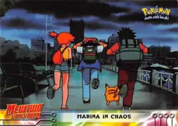 MARINA IN CHAOS #14 - BLUE Logo NON-HOLO MEWTWO SB - TOPPS POKEMON CARD - LP/MP - Image 1