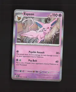 Espeon 033/131 Prismatic Evolutions Holo Rare Pokemon Card NM - Image 1