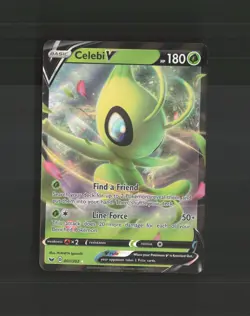 Celebi V 001/202 Sword & Shield Ultra Rare Holo Pokemon Card NM - Image 1