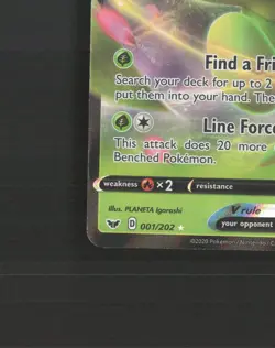 Celebi V 001/202 Sword & Shield Ultra Rare Holo Pokemon Card NM - Image 5