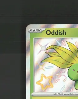 Oddish 092/091 Paldean Fates Shiny Rare Holo Pokemon Card NM - Image 3