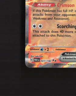 Armarouge ex 027/182 Paradox Rift Ultra Rare Holo Pokemon Card NM - Image 5