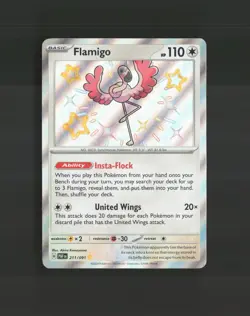 Flamigo 211/091 Paldean Fates Shiny Rare Holo Pokemon Card NM - Image 1