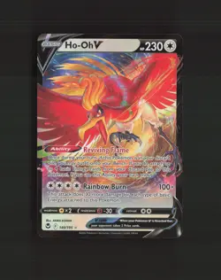 Ho-Oh V 140/195 Silver Tempest Ultra Rare Holo Pokemon Card NM - Image 1