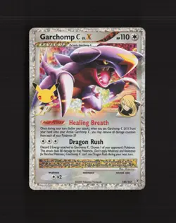Garchomp C LV.X 145 Celebrations Stamped Rare Holo LV.X Pokemon Card NM - Image 1