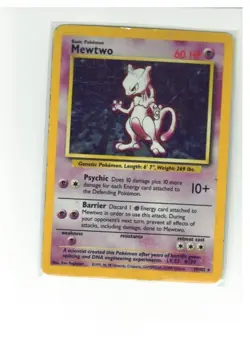 Pokemon Card Mewtwo Holo 10/102 Trading Card TCG Vintage 1999 - Image 5