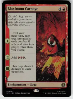 Maximum Carnage Foil Marvel's Spider-Man 83 R LP MTG - Image 1