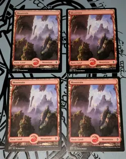 MTG 4 x *FULL ART* Battle for Zendikar MOUNTAIN #266 NM - Image 1
