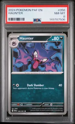 2024 POKEMON PAF EN-PALDEAN FATES #056 HAUNTER PSA 8 - Image 1
