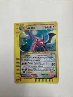 Pokemon TCG Crobat Skyridge 147/144 Secret Rare Holo English 2 Swirls Very Clean - Image 1