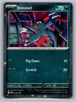 Sneasel (Cosmos Holo) SWIRL 020 ME: Mega Evolution Promo Pokemon Near Mint - Image 1