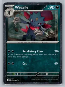 Weavile (Cosmos Holo) SWIRL 021 Rare ME: Mega Evolution Promo Pokemon NM - Image 1