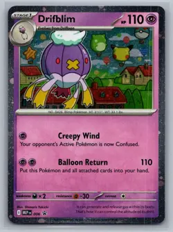 Drifblim 006 (Cosmos Holo) SWIRL Promo ME: Mega Evolution Pokemon Near Mint - Image 1