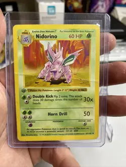 Nidorino 1st Edition Shadowless Pokemon TCG Base Set 37/102 Uncommon Vintage - Image 3